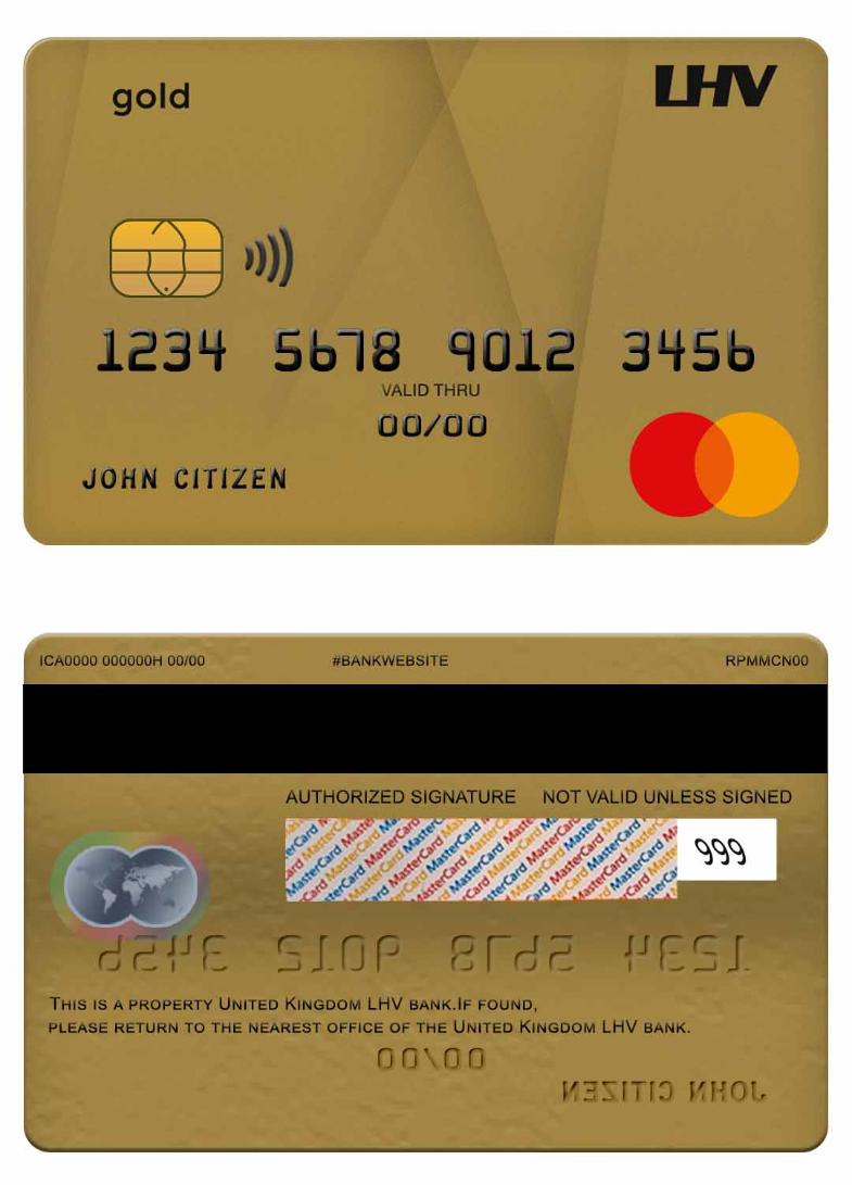 United Kingdom LHV bank mastercard gold